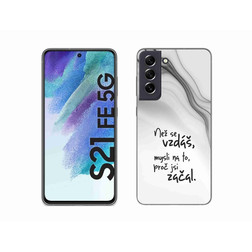 Gél borítás mmCase Samsung Galaxy S21 FE 5G - idézet 2 fehér háttér
