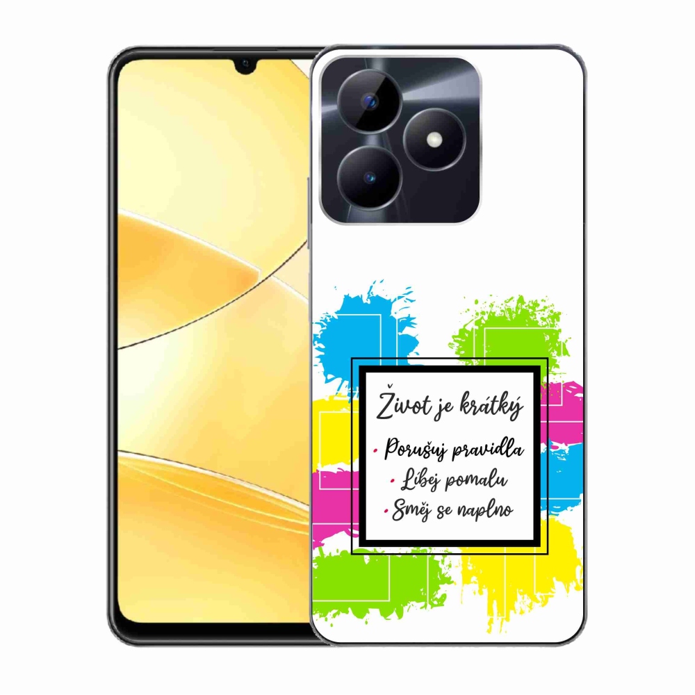 Zselés borító mmCase a Realme C51/C53 készülékhez - idézet 5 fehér háttér