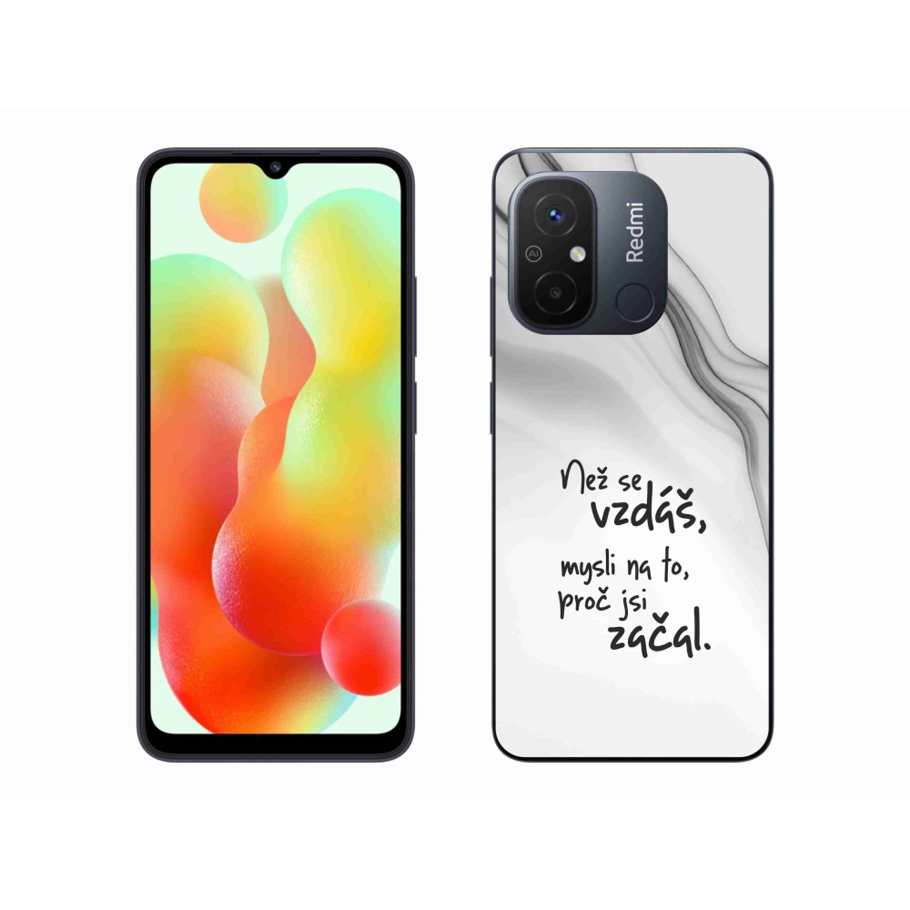 Gél borítás mmCase a Xiaomi Redmi 12C-hez - idézet 2 fehér háttér