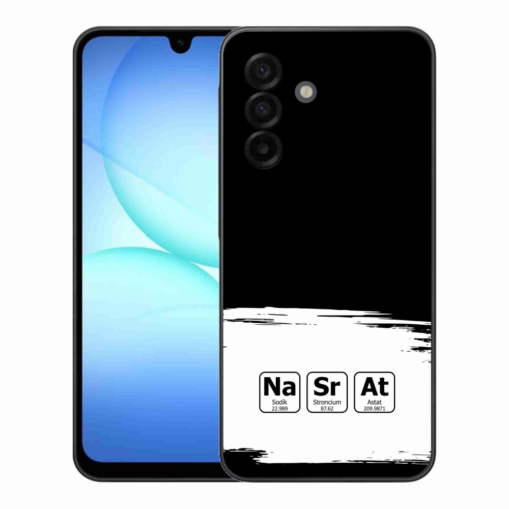 Gél borítás mmCase Samsung Galaxy A17 4G/5G - kémiai elemek fehér és fekete háttérrel