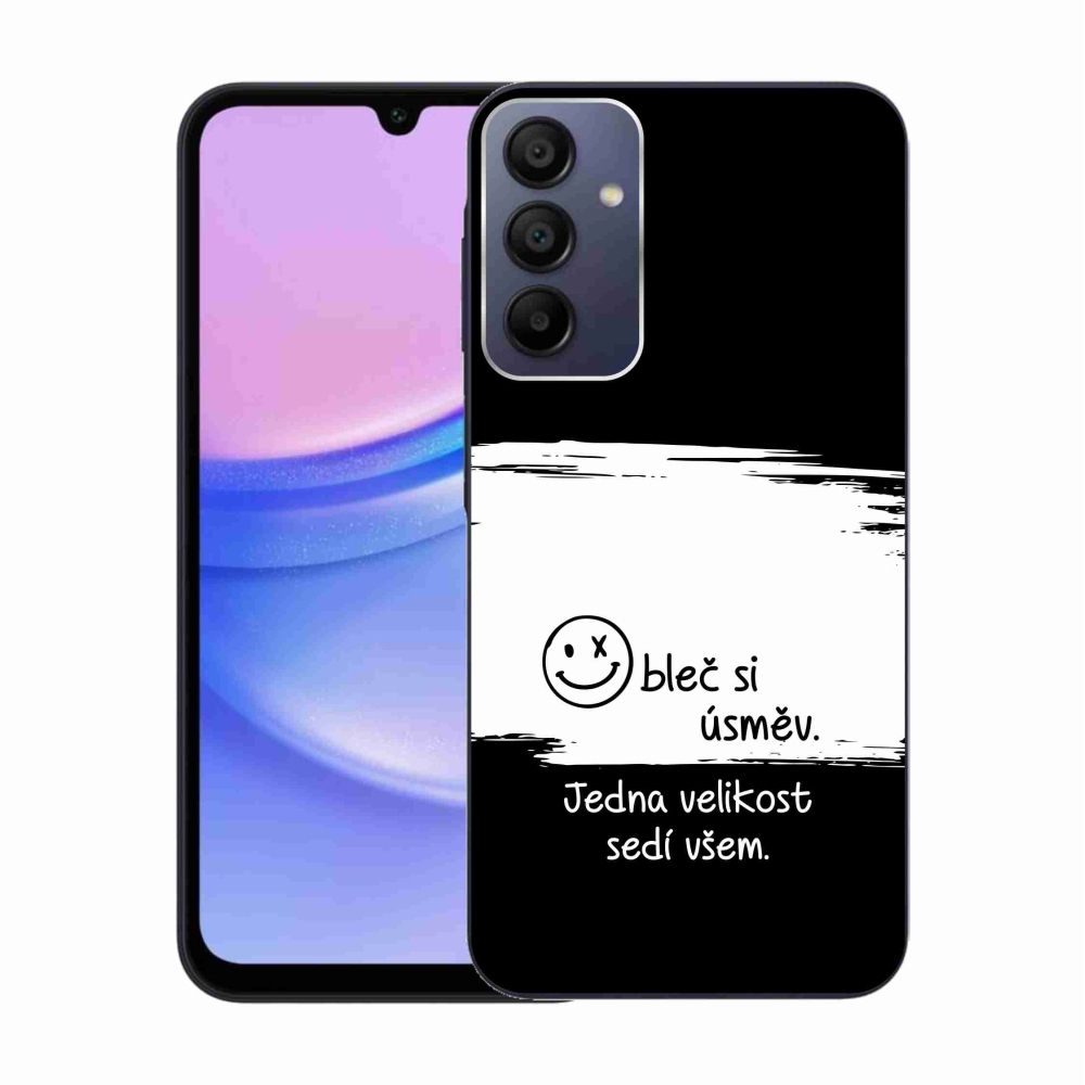 Gél borító mmCase Samsung Galaxy A15 4G/5G - vicces szöveg 8 fekete és fehér háttérrel