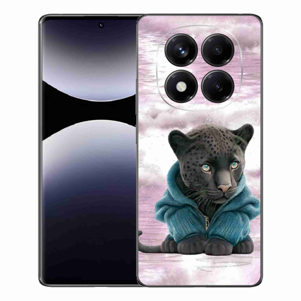 Gél borítás mmCase a Xiaomi Redmi Note 14 Pro számára - fekete párduc pulóverben