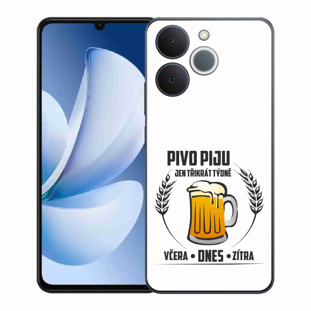 Gél borító mmCase a Realme Note 70T készülékhez - sör motívum fehér háttérrel