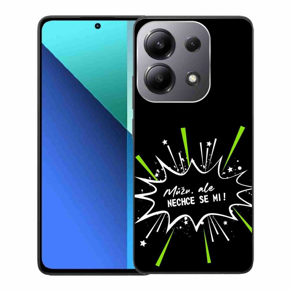 Gél borító mmCase a Xiaomi Redmi Note 13-hoz - vicces szöveg 11 fekete háttérrel