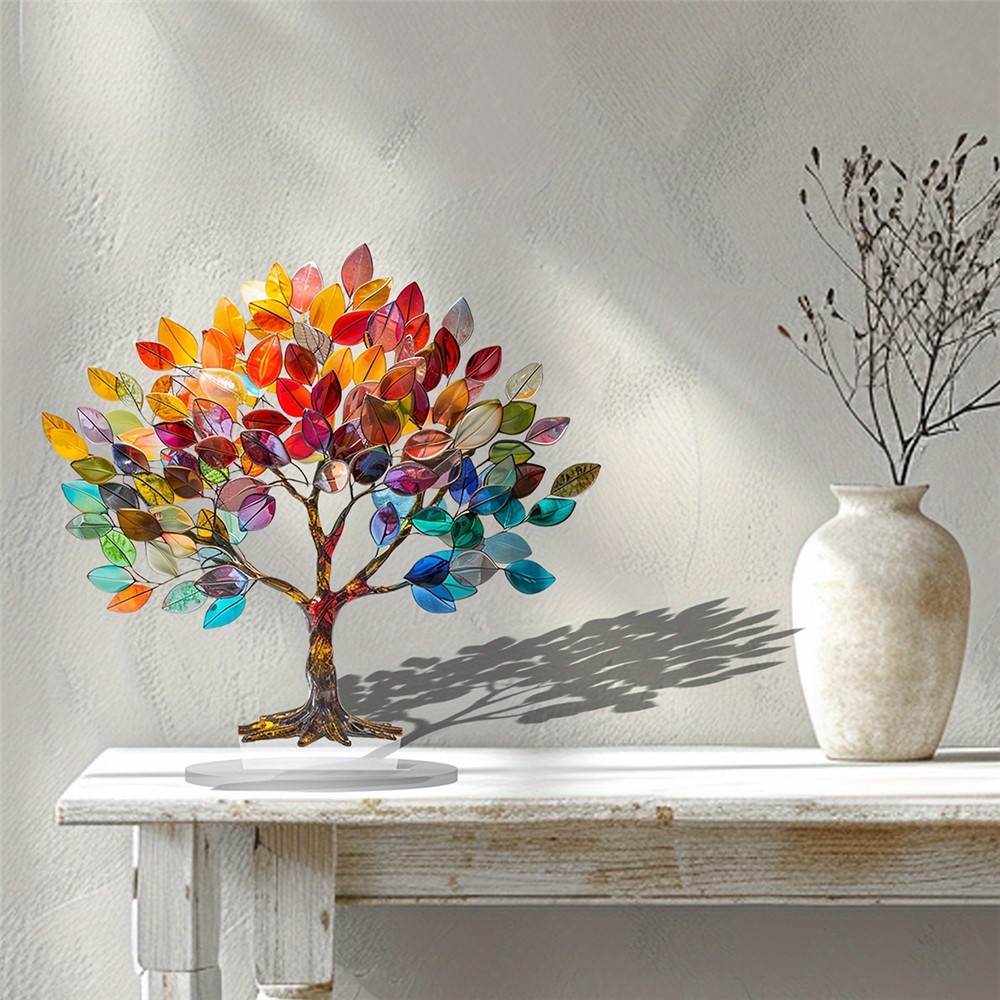 Designer asztaldísz az Élet fája átlátszó akrilból