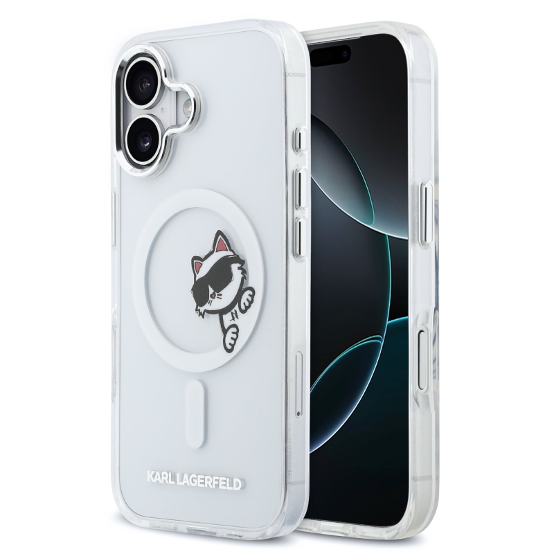 Karl Lagerfeld IML Choupette Peekaboo Peekaboo MagSafe hátlap iPhone 17-hez Átlátszó