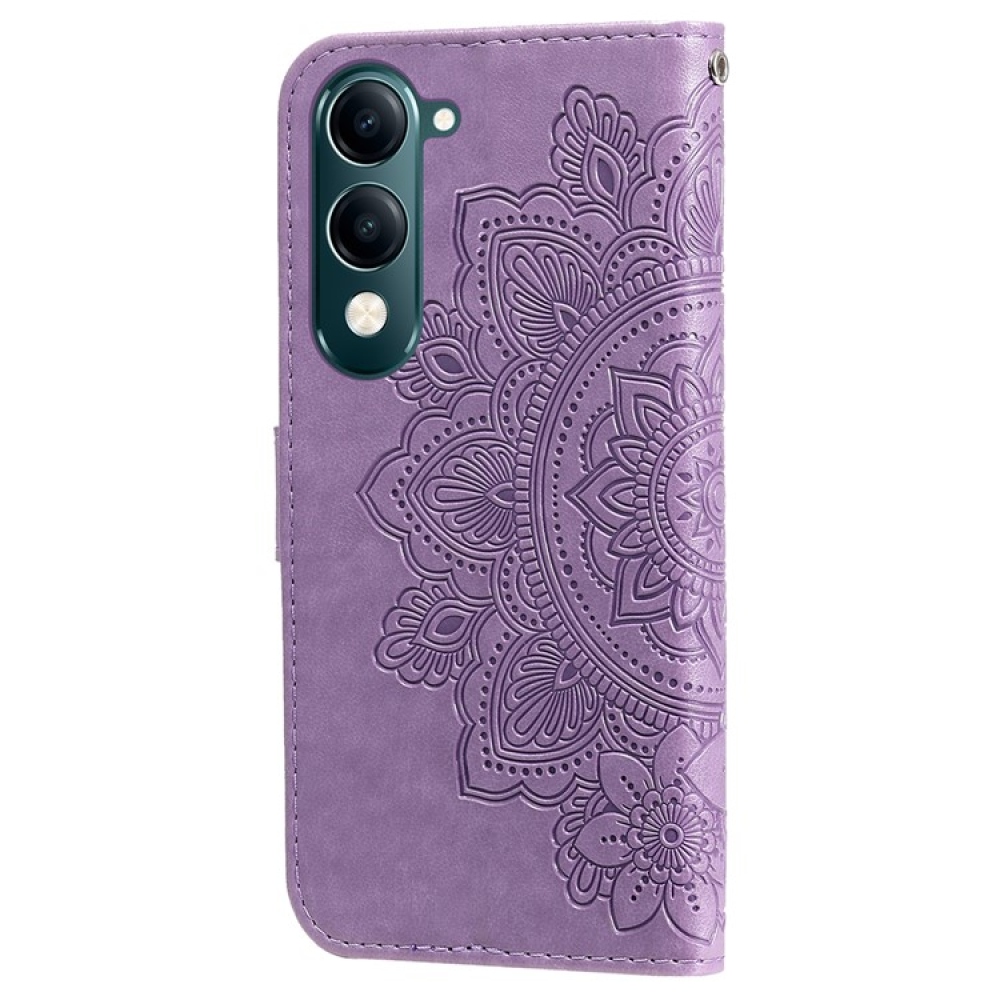 Virágos könyvtáska a Vivo Y29s 5G készülékhez - lila