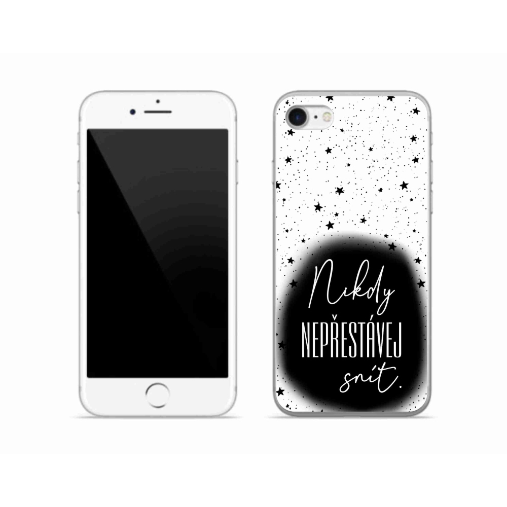 Zselés borítás mmCase iPhone SE (2020) - idézet 1 fekete-fehér háttérrel