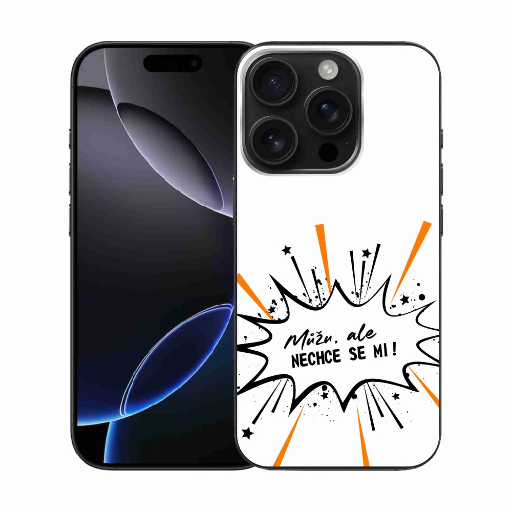 Gél borítás mmCase iPhone 16 Pro készülékhez - vicces szöveg 11 fehér háttér