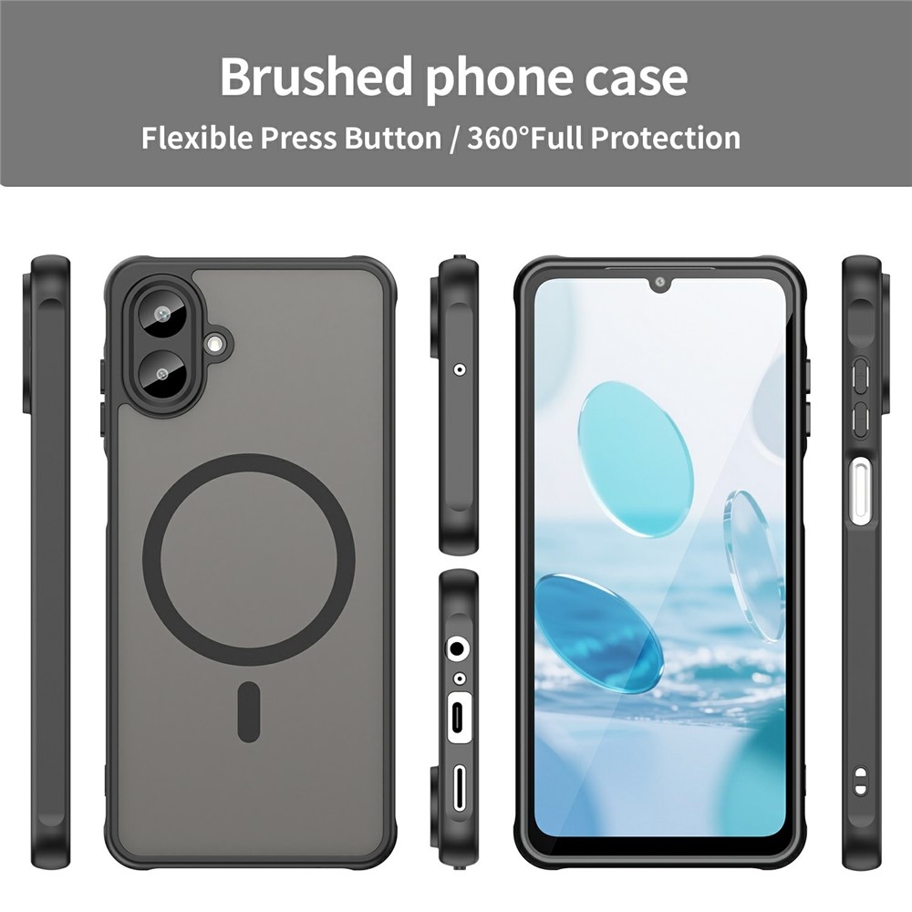 Matt zselés tok MagSafe tok a Samsung Galaxy A07 4G készülékre - fekete