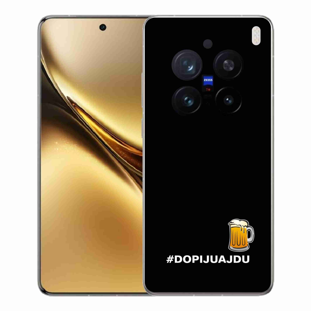 Gél borítás mmCase a Vivo X200 Pro 5G készülékhez - sör motívum 1 fekete háttér