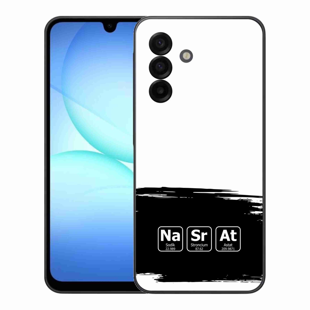 Gél borító mmCase Samsung Galaxy A17 4G/5G - kémiai elemek fekete és fehér háttérrel