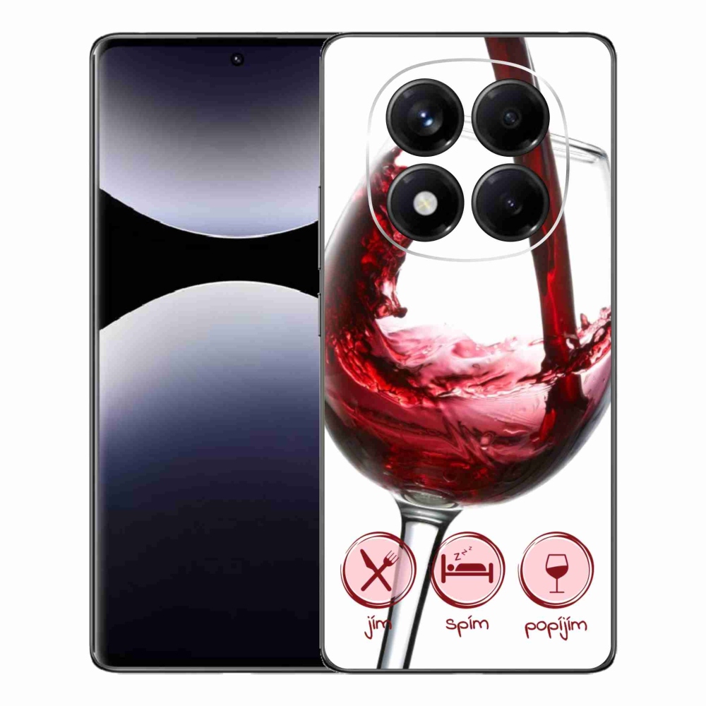 Gél borítás mmCase a Xiaomi Redmi Note 14 Pro számára - borospohár piros