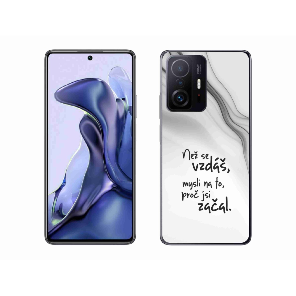 Gél borítás mmCase a Xiaomi 11T Pro készülékhez - idézet 2 fehér háttér