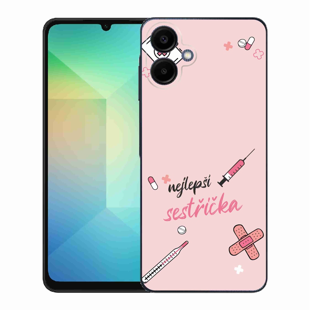 Gél borító mmCase Samsung Galaxy A06 4G - legjobb kishúg rózsaszín háttérrel