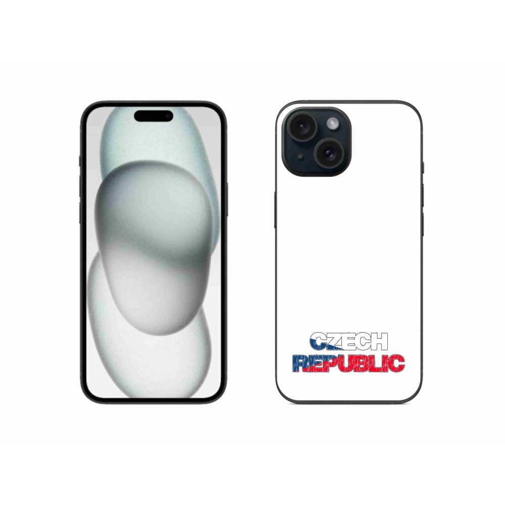 Gél borító mmCase iPhone 15 - Csehország fehér háttérrel