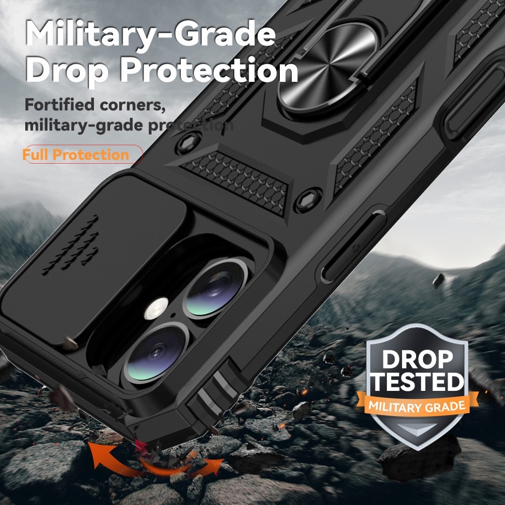 Tartós csúszásbiztos borítás iPhone 16 készülékhez - fekete