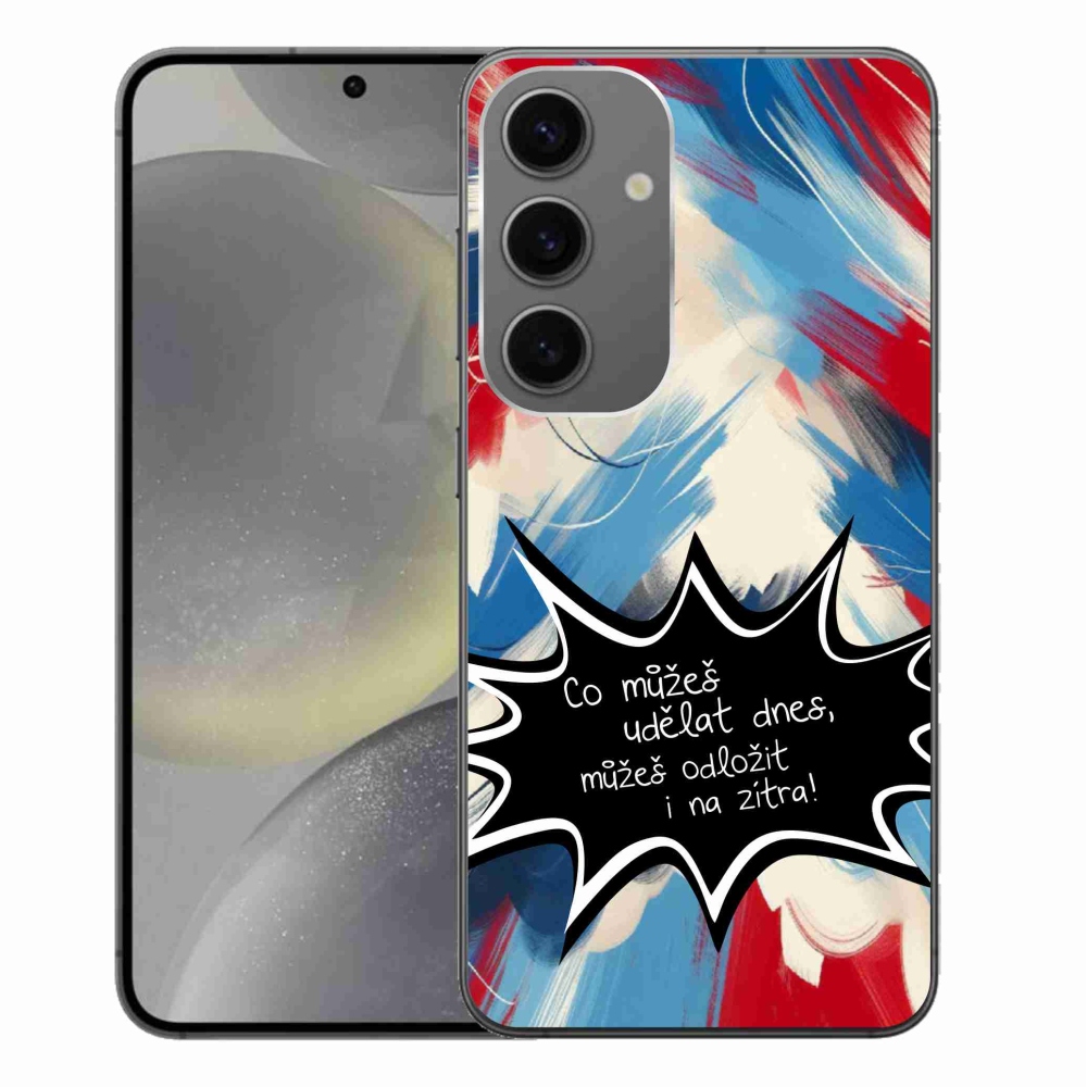 Gél borító mmCase Samsung Galaxy S24+ készülékhez - vicces szöveg 9 fekete háttér