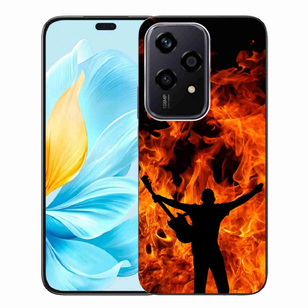 Zselés borítás mmCase a Honor 200 Lite 5G számára - zenész és tűz