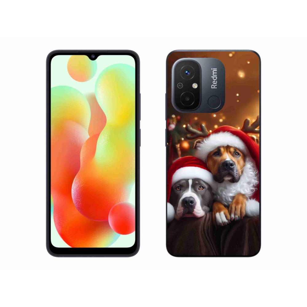 Gél borító mmCase a Xiaomi Redmi 12C-hez - Karácsonyi kutyák