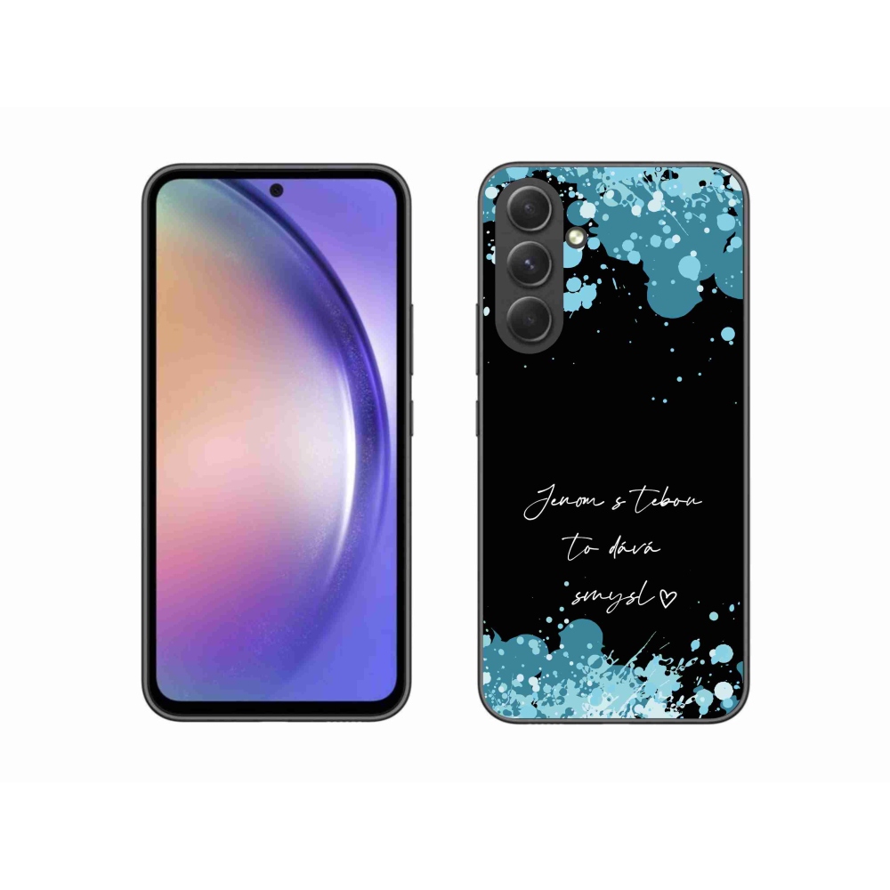 Gél borító mmCase Samsung Galaxy A54 5G - szerelmes szöveg fekete háttérrel