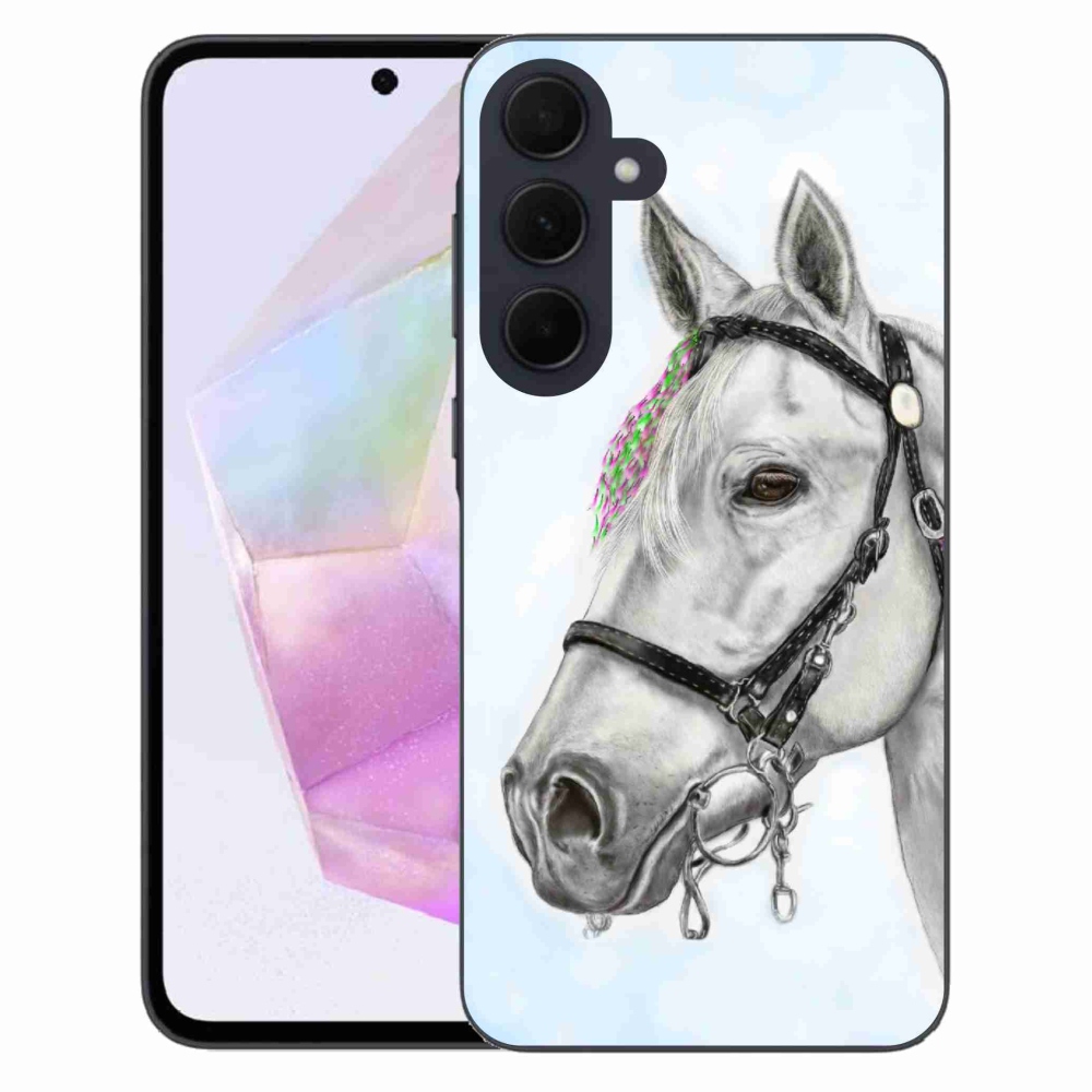Gél védőhuzat mmCase Samsung Galaxy A35 5G - fehér ló 1