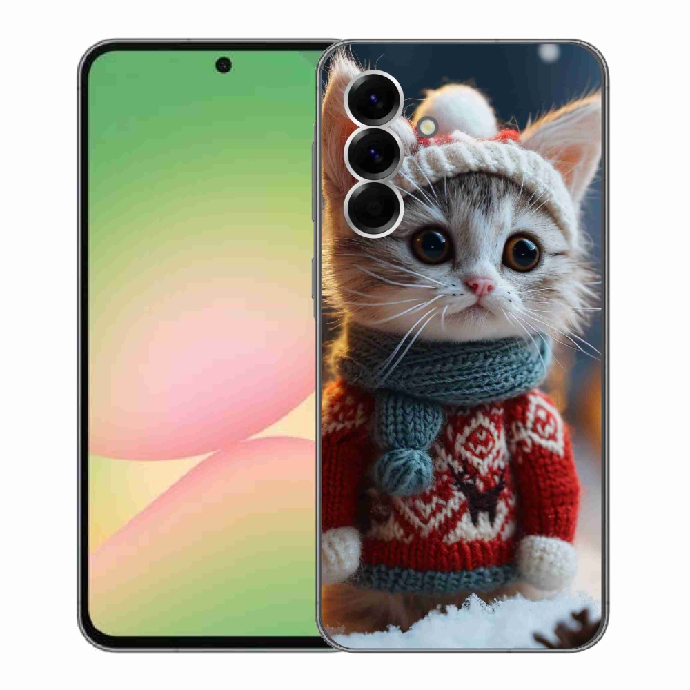 Gél borítás mmCase Samsung Galaxy A56 5G - cica pulóverben