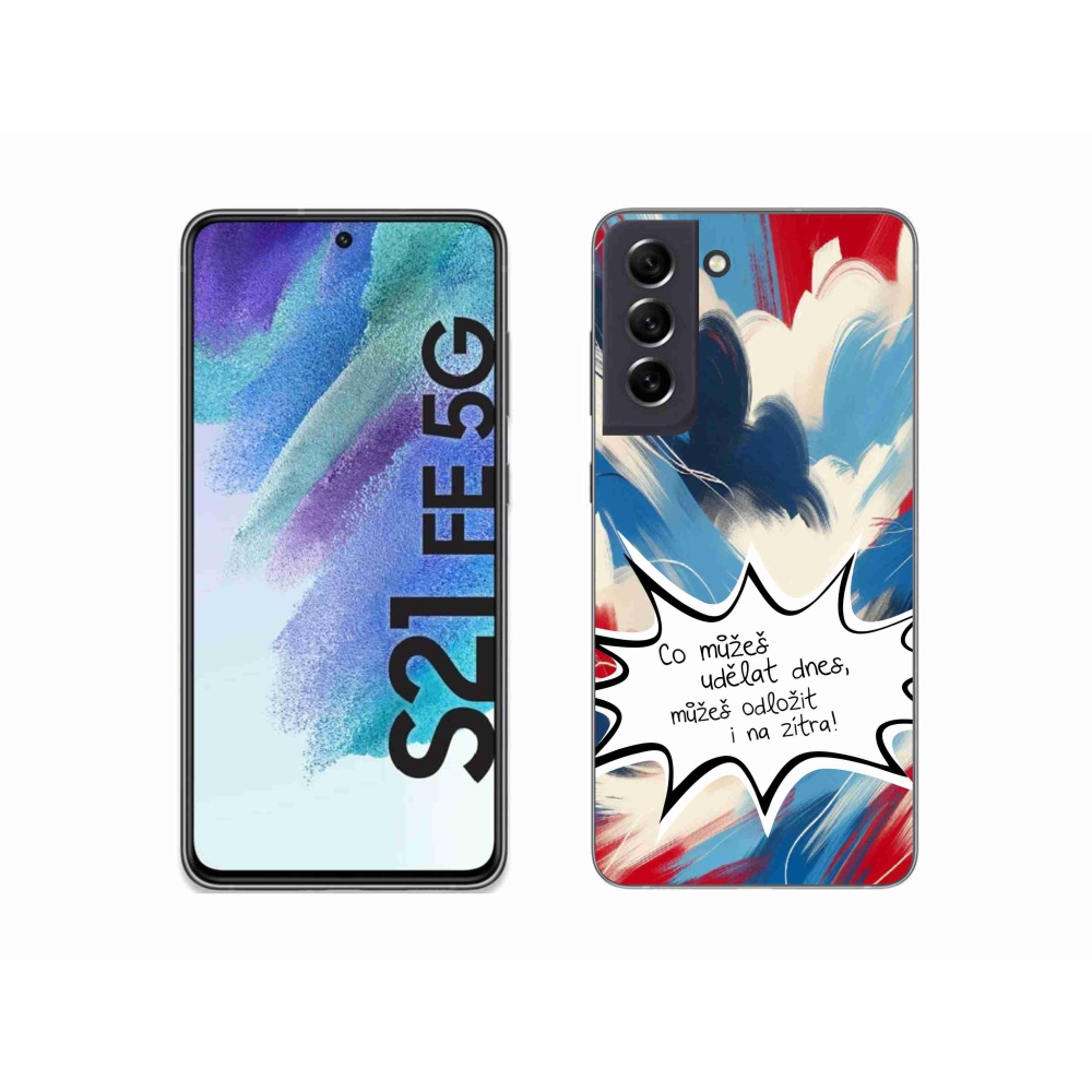 Gél borító mmCase Samsung Galaxy S21 FE 5G - vicces szöveg 9 fehér háttér