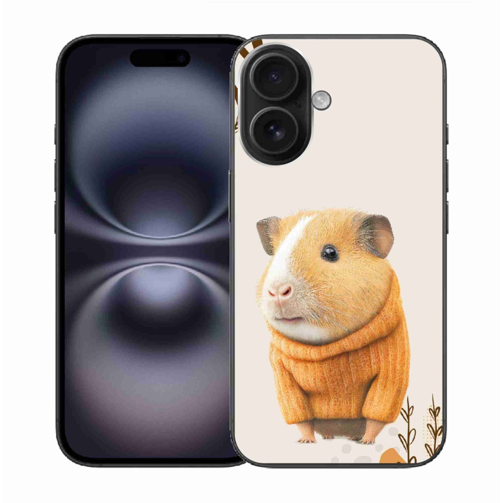 Gél borítás mmCase iPhone 16 készülékhez - tengerimalac pulóverben