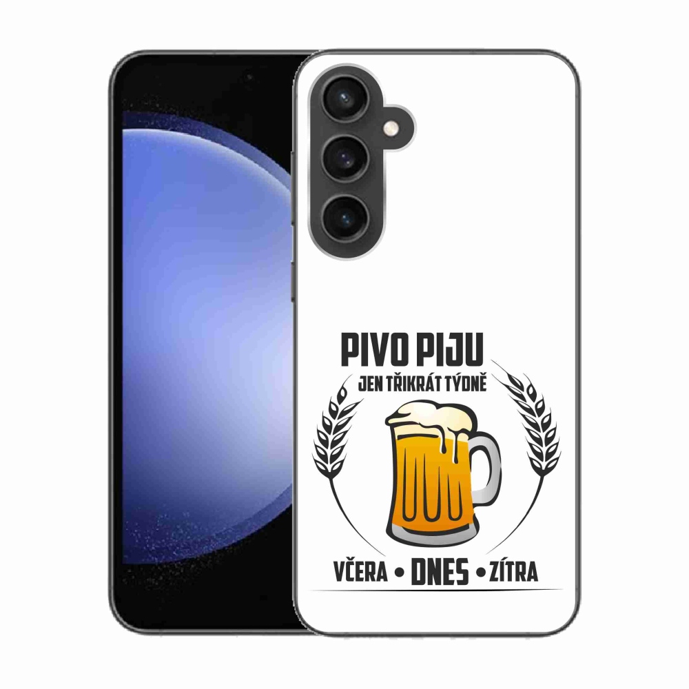 Gél borítás mmCase Samsung Galaxy S23 FE készülékhez - sör motívum fehér alapon