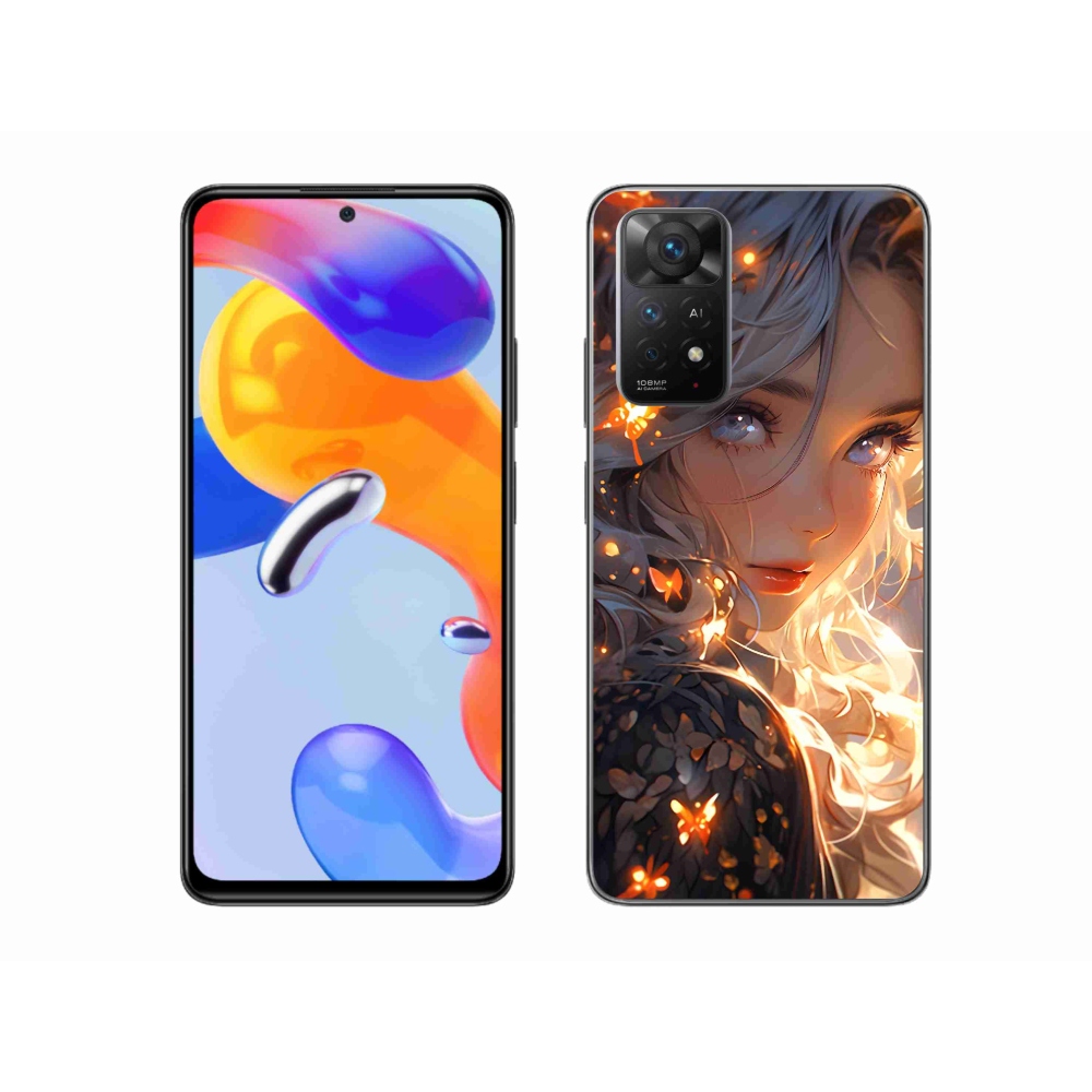 Gél borító mmCase a Xiaomi Redmi Note 11 Pro 4G/5G számára - lány és pillangók