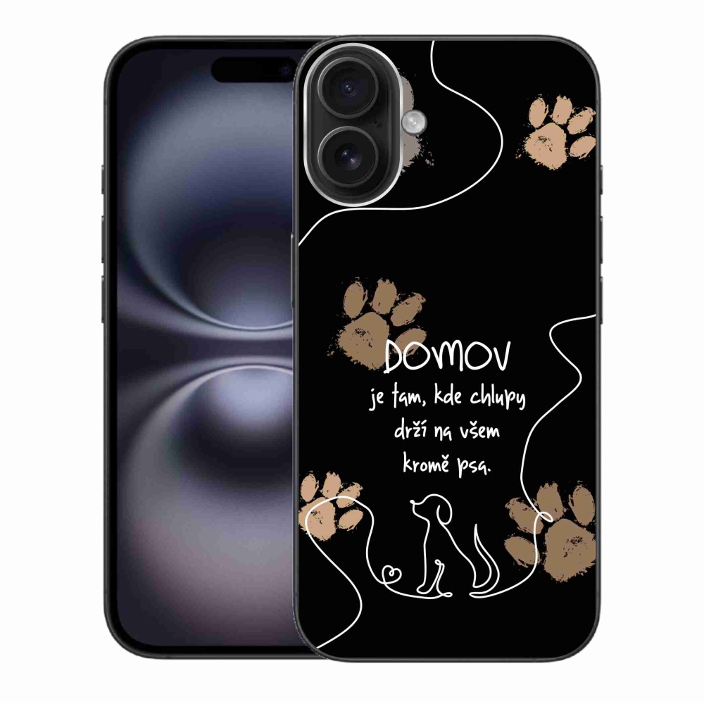 Gél borítás mmCase iPhone 16 Plus készülékhez - kutya motívum fekete háttér