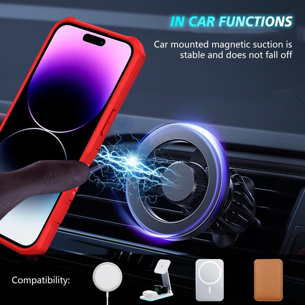 Katonai tartós védőburkolat MagSafe-vel iPhone 14 Pro Max készülékhez - piros