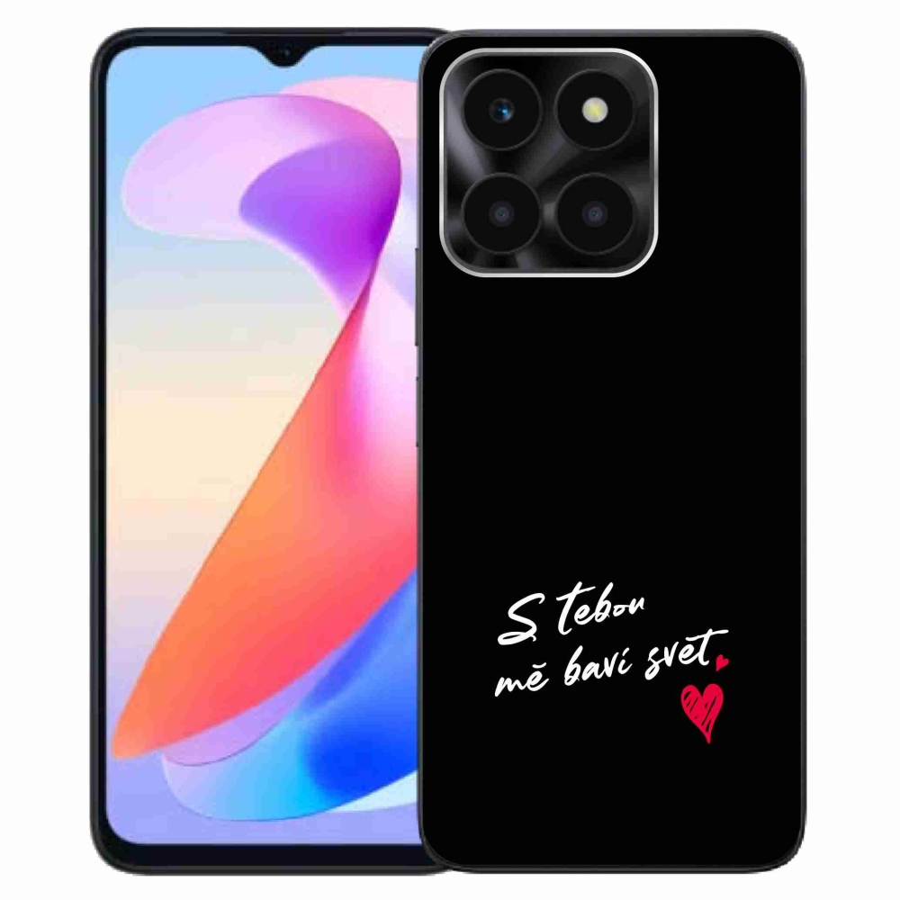 Gél borító mmCase a Honor X6a készülékhez - szerelmes szöveg 1 fekete háttér