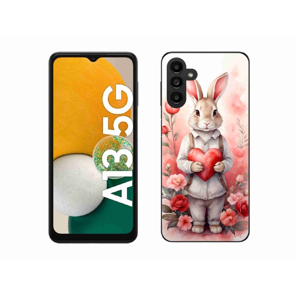 Gél borítás mmCase Samsung Galaxy A13 5G - nyúl szívvel