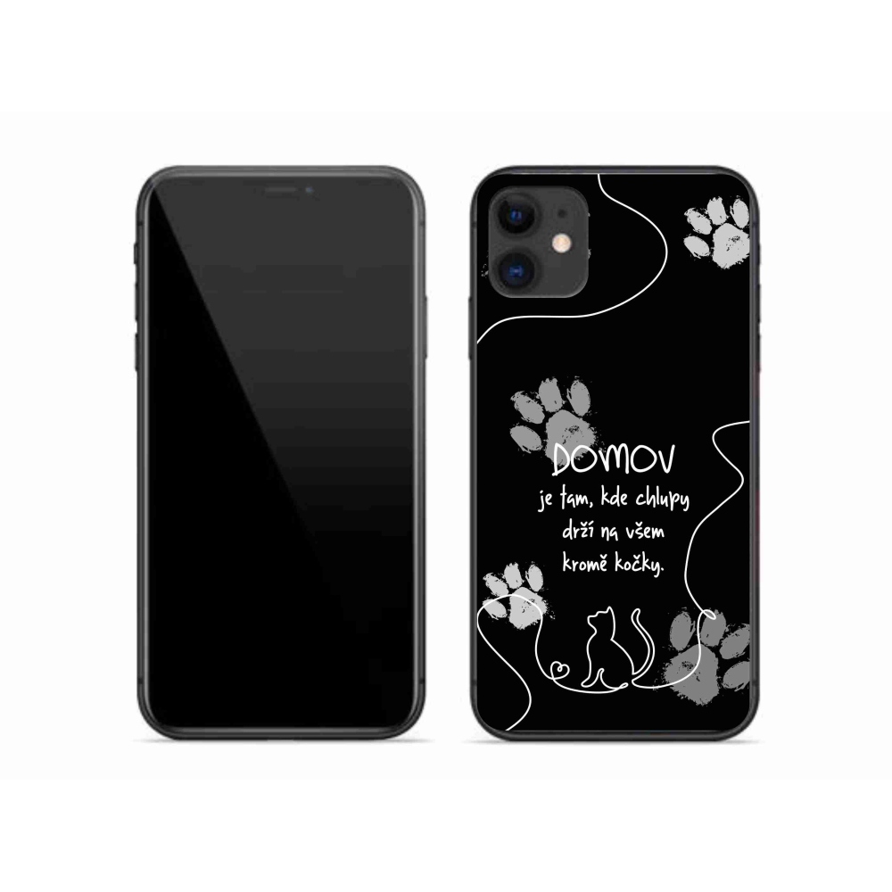 Gél borítás mmCase iPhone 11 készülékhez - macskamotívum fekete háttér