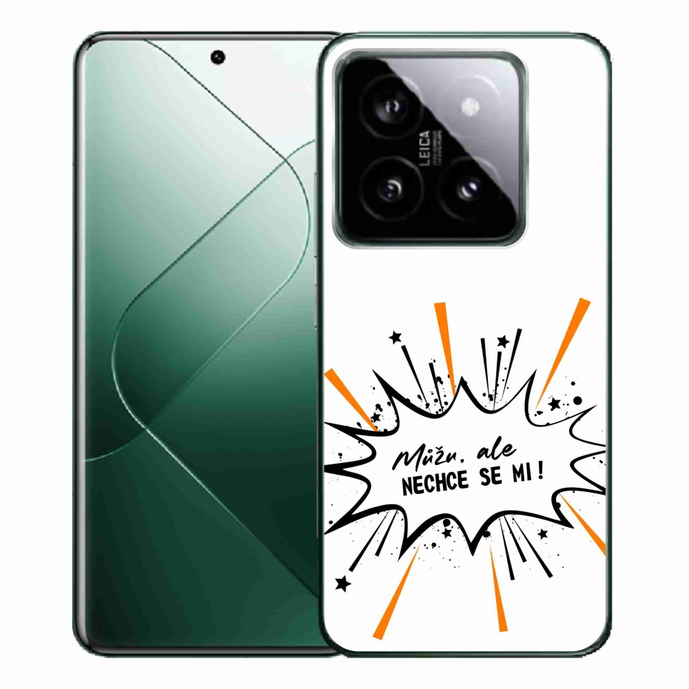 Gél borító mmCase a Xiaomi 14 Pro-hoz - vicces szöveg 11 fehér háttérrel