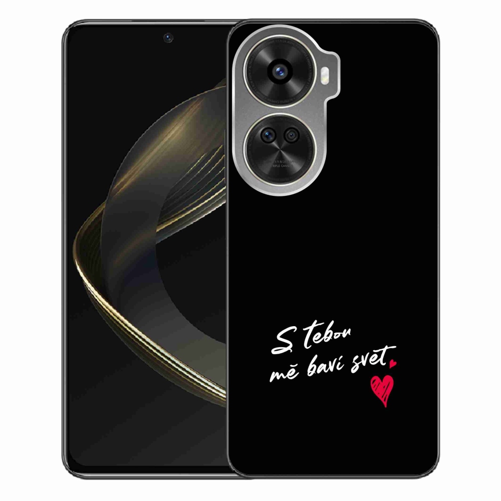 Gél borító mmCase a Huawei Nova 12 SE-hez - szerelmes szöveg 1 fekete háttér