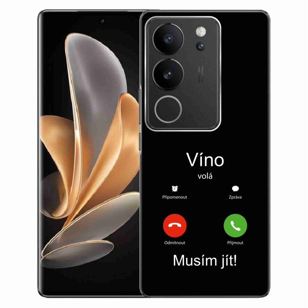 Gél borítás mmCase a Vivo V29 5G-n - bor hívja a fekete hátteret