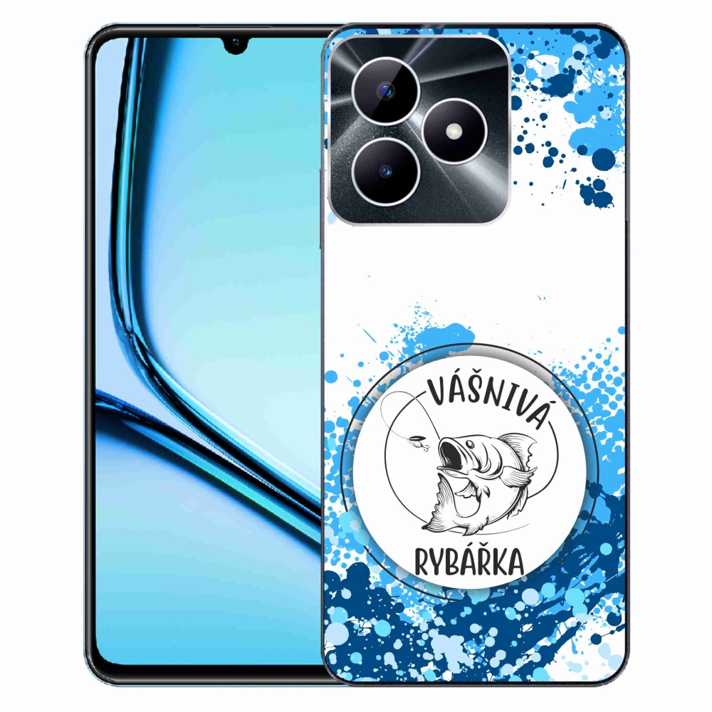 Gél borító mmCase a Realme Note 50 készülékhez - szenvedélyes halásznő fehér háttérrel