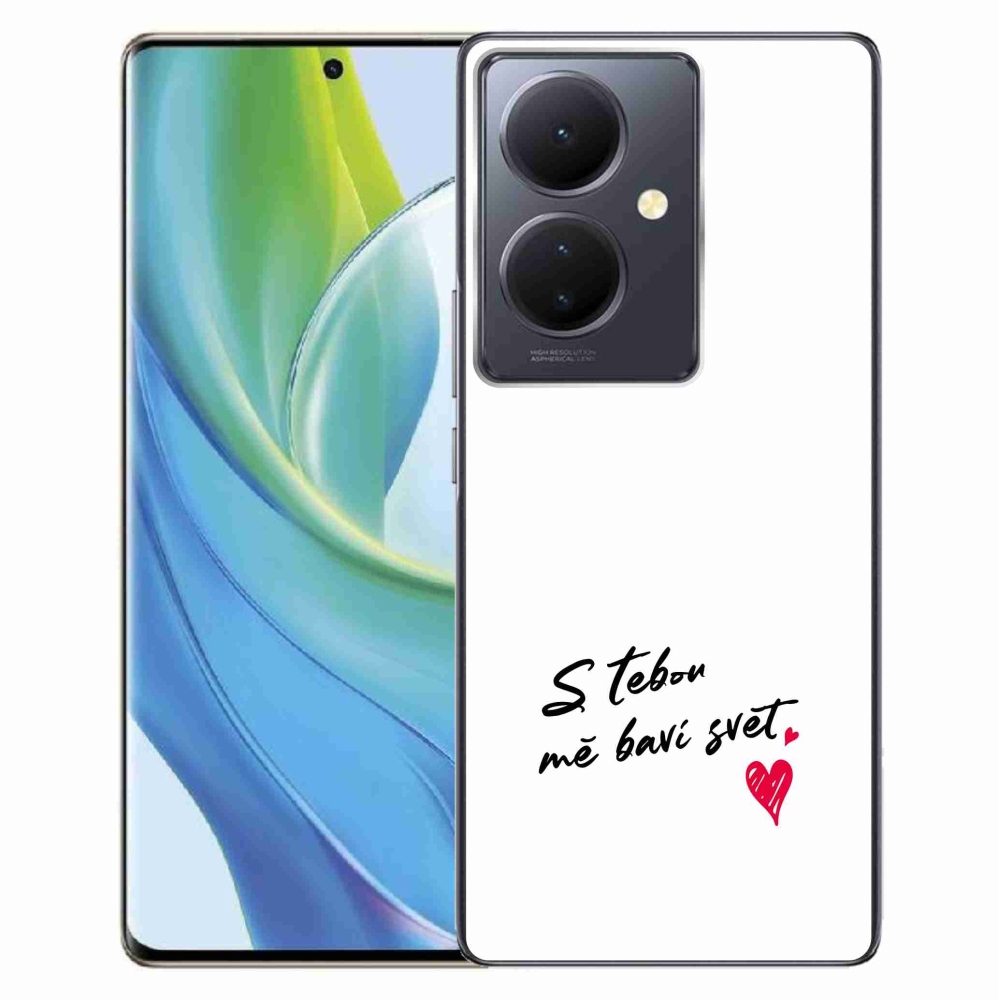 Gél borító mmCase a Vivo V29 Lite 5G-n - szerelmes szöveg 1 fehér háttér