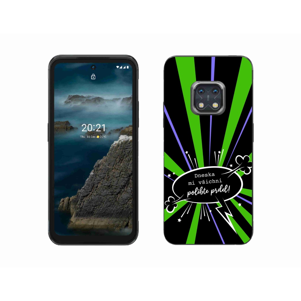 Zselés borító mmCase a Nokia XR20 készülékhez - vicces szöveg 15 fekete háttér