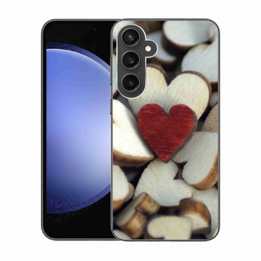 Zselés borítás mmCase Samsung Galaxy S23 FE készülékhez - gravírozott piros szív