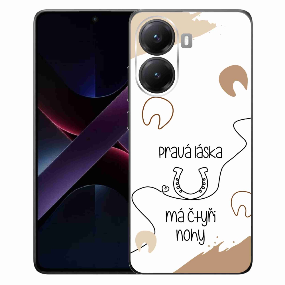 Gél borítás mmCase a Xiaomi Poco X7 Pro 5G számára - ló motívum fehér háttérrel