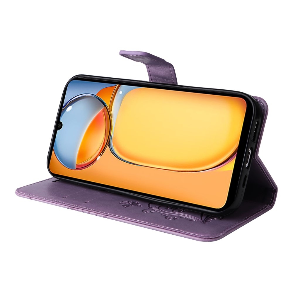 Nagy pillangó könyv tok Xiaomi Poco C65/Redmi 13C - lila