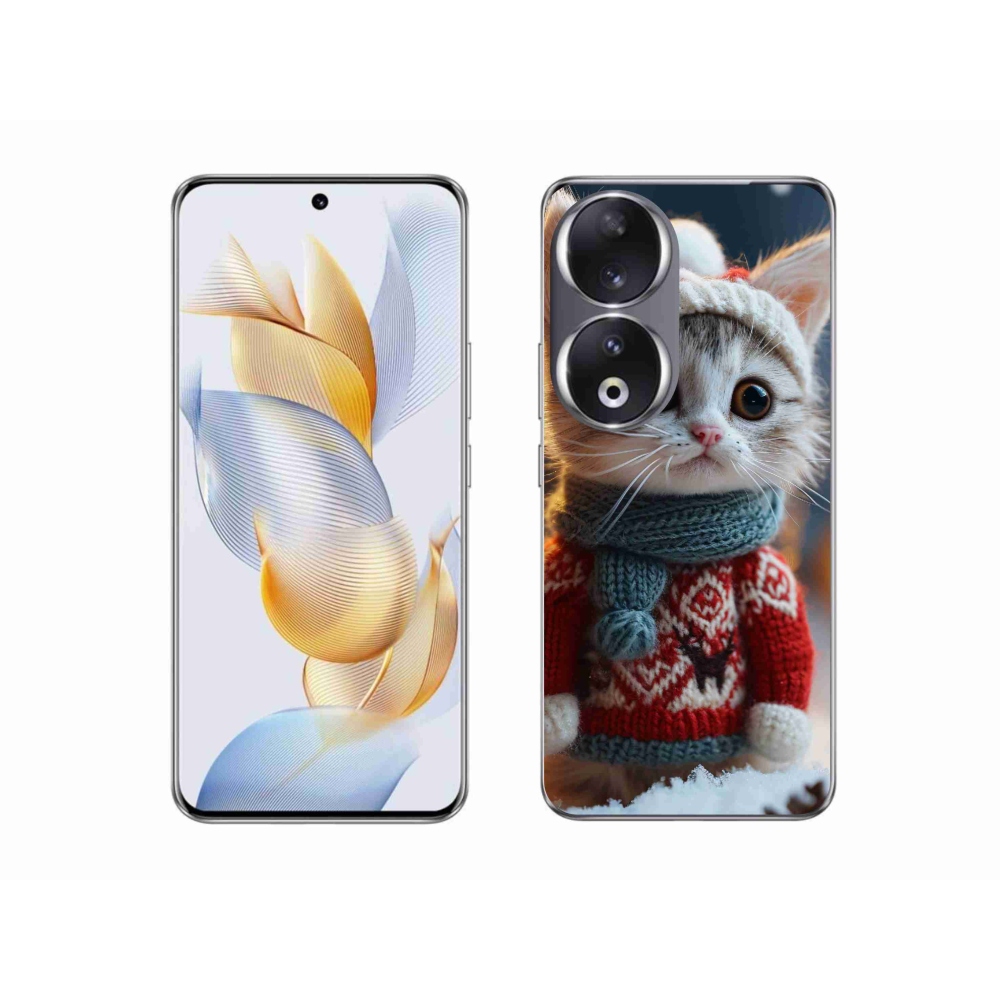 Zselés borító mmCase a Honor 90-hez - cica pulóverben