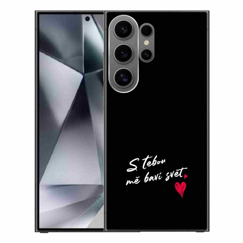 Gél borítás mmCase Samsung Galaxy S24 Ultra - text in love 1 fekete háttér