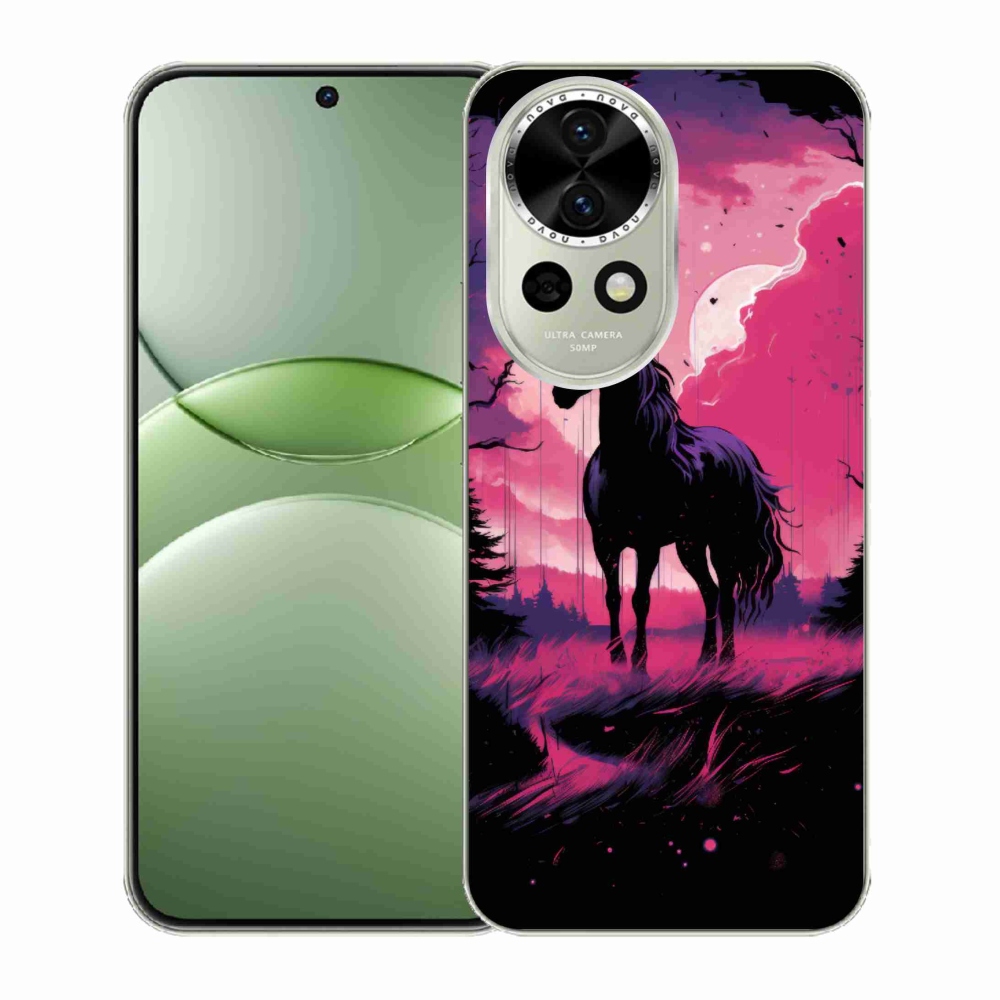 Gél borító mmCase a Huawei Nova 13 5G-hez - fekete rajzfilm ló 1