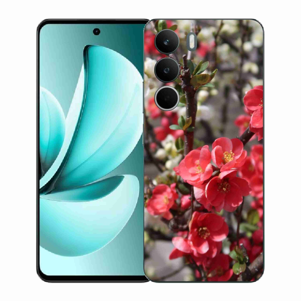 Zselés borító mmCase a Realme C71 készülékhez - piros virágok