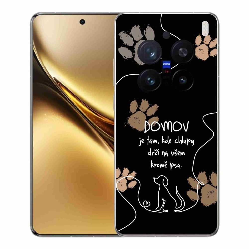 Zselés borítás mmCase a Vivo X200 Pro 5G készülékhez - kutya motívum fekete háttérrel